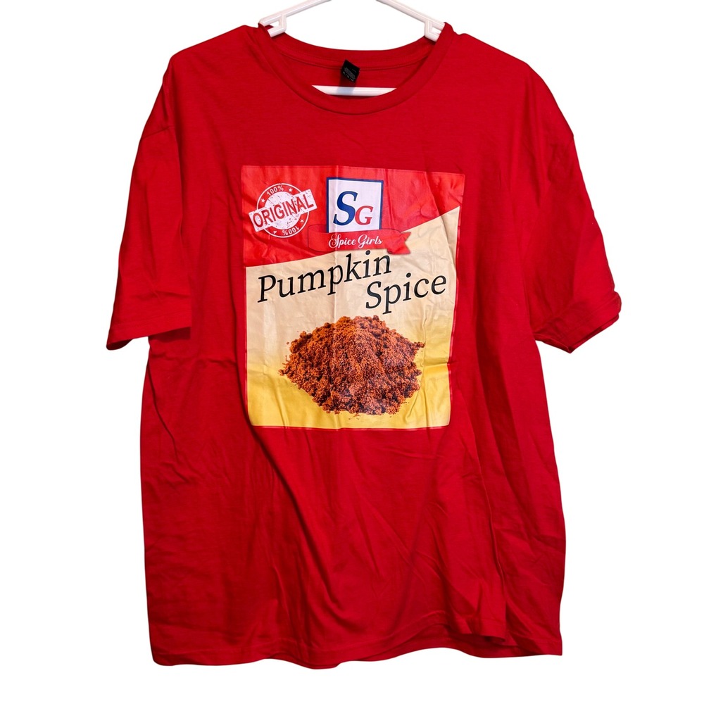 Gildan Spice Girls Pumpkin Spice Red‎ Graphic T-Shirt XL Parody Tee
